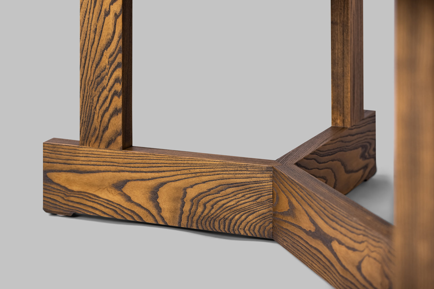 Detail shot of wooden table legs
