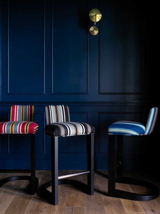 Three colorful chairs 
