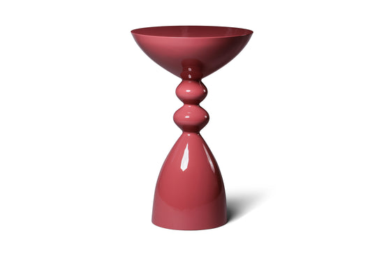 Modern Raspberry High Gloss Lacquer Finish Snap Side Table