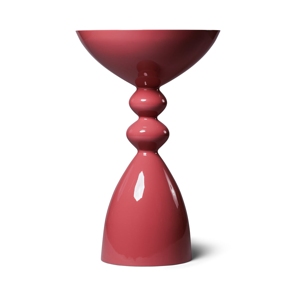 Modern Raspberry High Gloss Lacquer Finish Snap Side Table