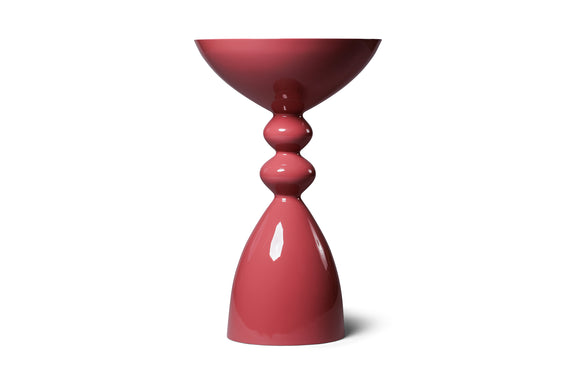 Modern Raspberry High Gloss Lacquer Finish Snap Side Table