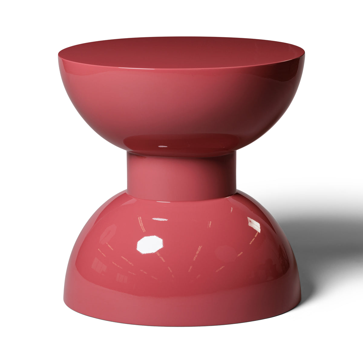 Modern Raspberry High Gloss Lacquer Finish Morocco Side Table