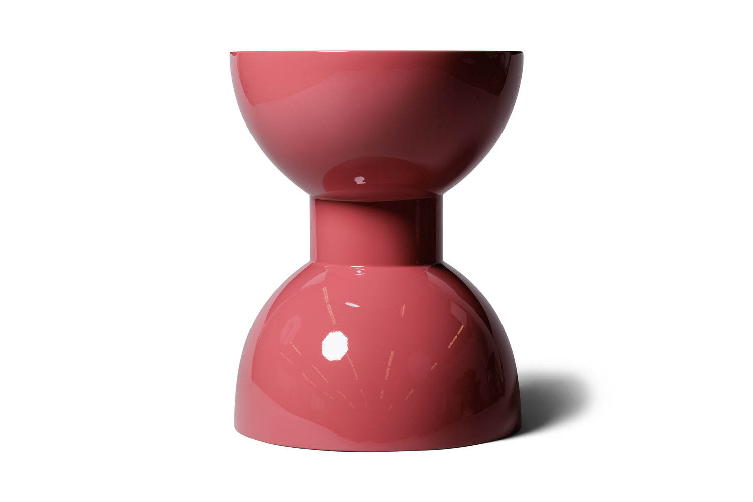 Modern Raspberry High Gloss Lacquer Finish Morocco Side Table