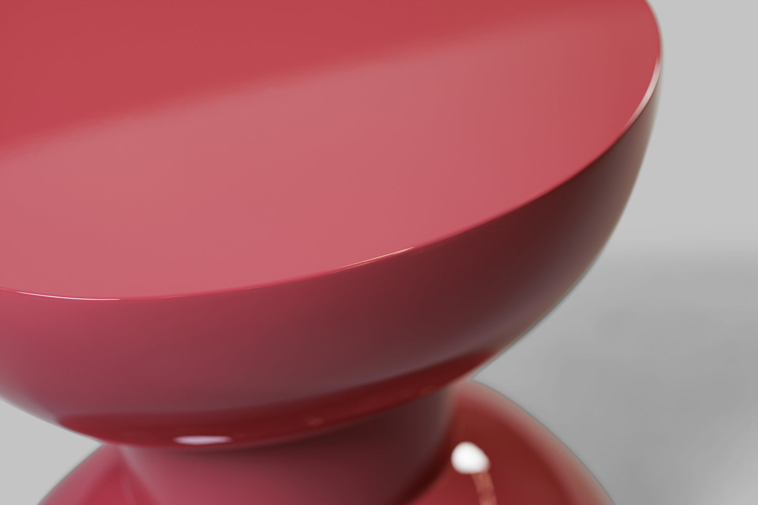Close-up of Modern Raspberry High Gloss Lacquer Finish Morocco Side Table