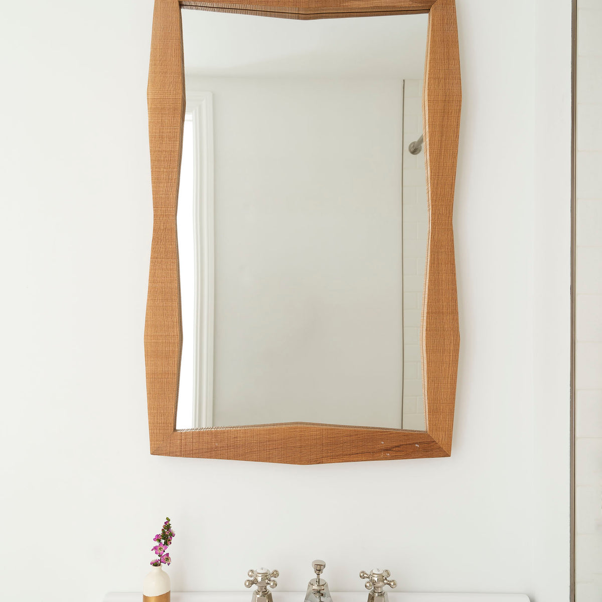 Modern walnut finish medicine cabinet