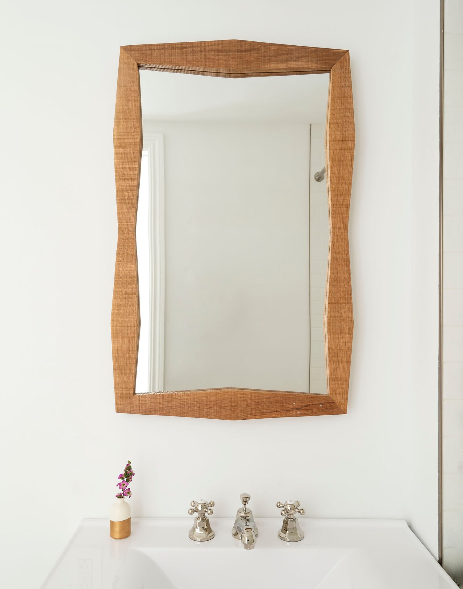 Modern walnut finish medicine cabinet