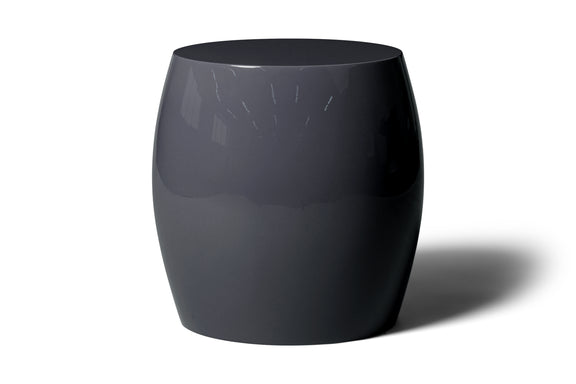 Modern Charcoal High Gloss Lacquer Finish Morocco Side Table