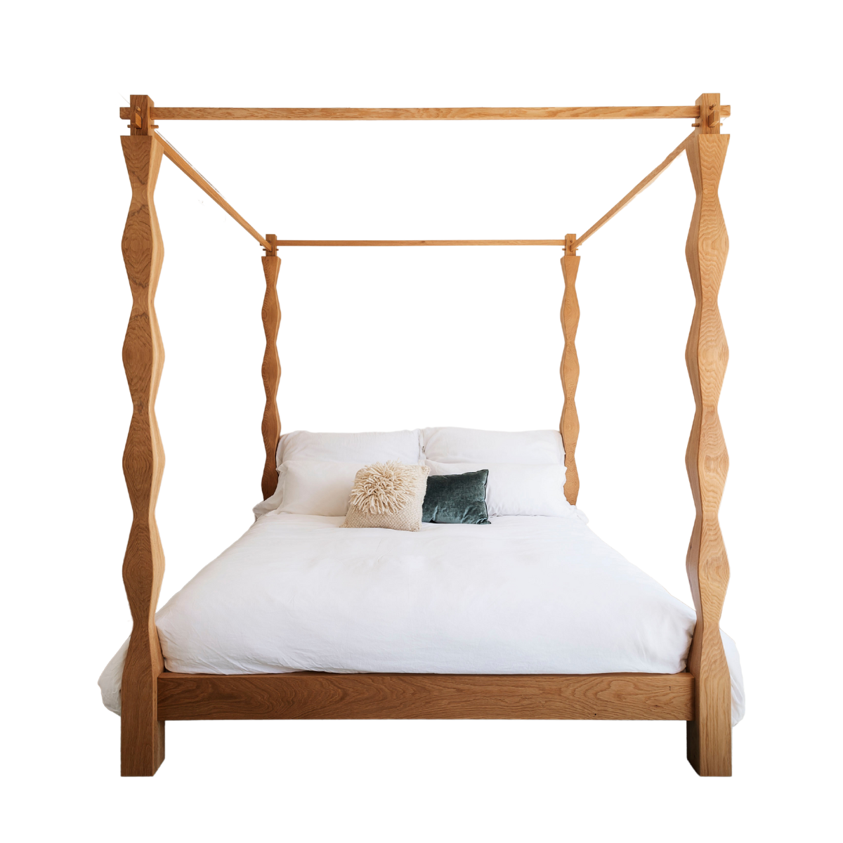 Totem Bed White Oak Finish 