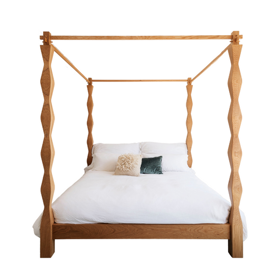 Totem Bed White Oak Finish 