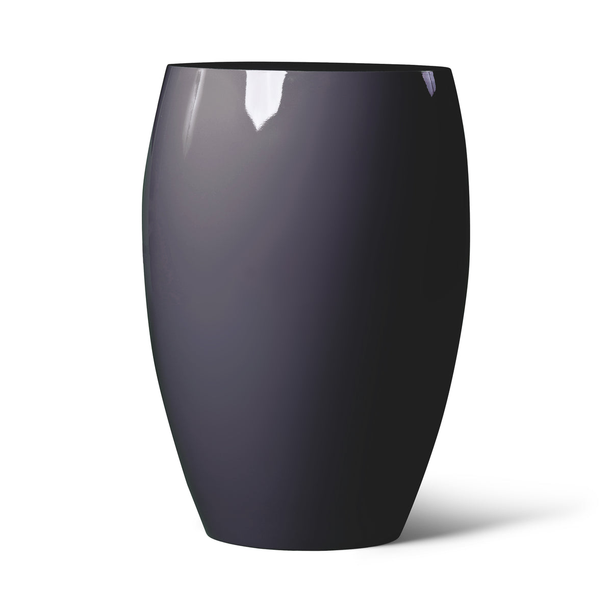 Modern Charcoal High Gloss Lacquer Finish Karma Side Table