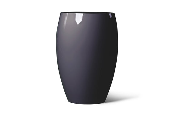 Modern Charcoal High Gloss Lacquer Finish Karma Side Table
