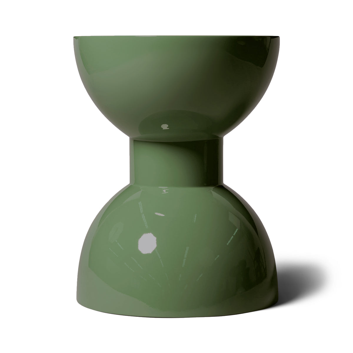 Modern Olive Green High Gloss Lacquer Finish Morocco Side Table