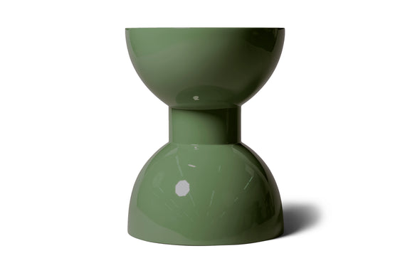 Modern Olive Green High Gloss Lacquer Finish Morocco Side Table