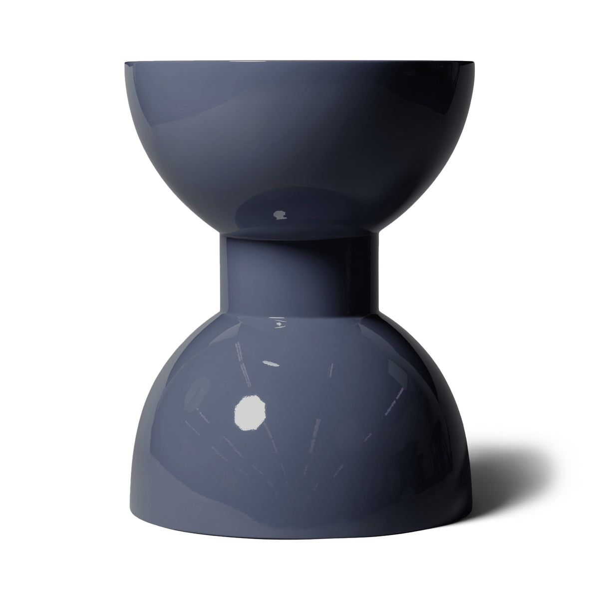 Modern Pilot Blue  High Gloss Lacquer Finish Morocco Side Table