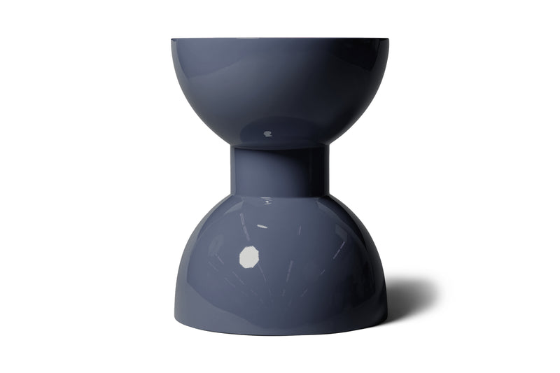 Modern Pilot Blue  High Gloss Lacquer Finish Morocco Side Table