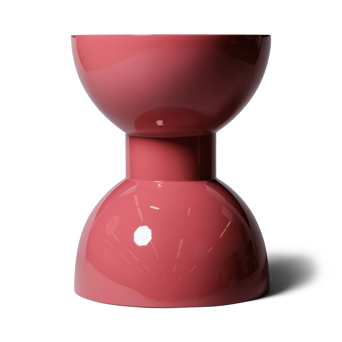Modern Raspberry High Gloss Lacquer Finish Morocco Side Table