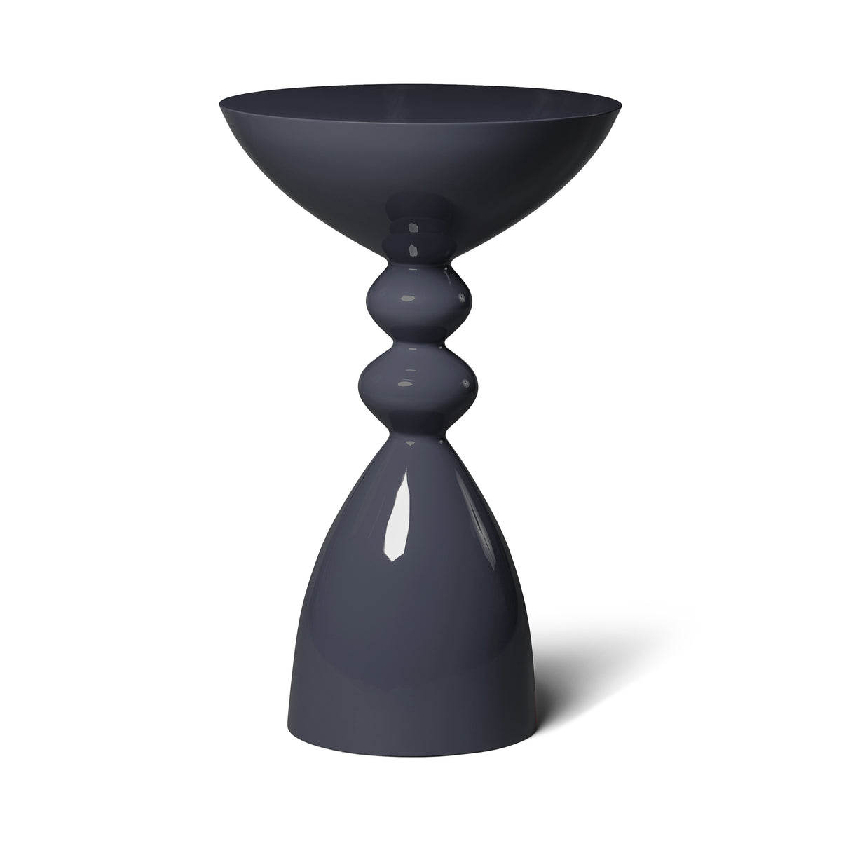 Modern Pilot Blue High Gloss Lacquer Finish Snap Side Table