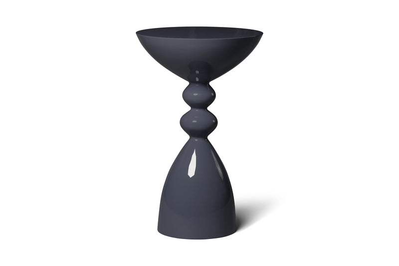 Modern Pilot Blue High Gloss Lacquer Finish Snap Side Table